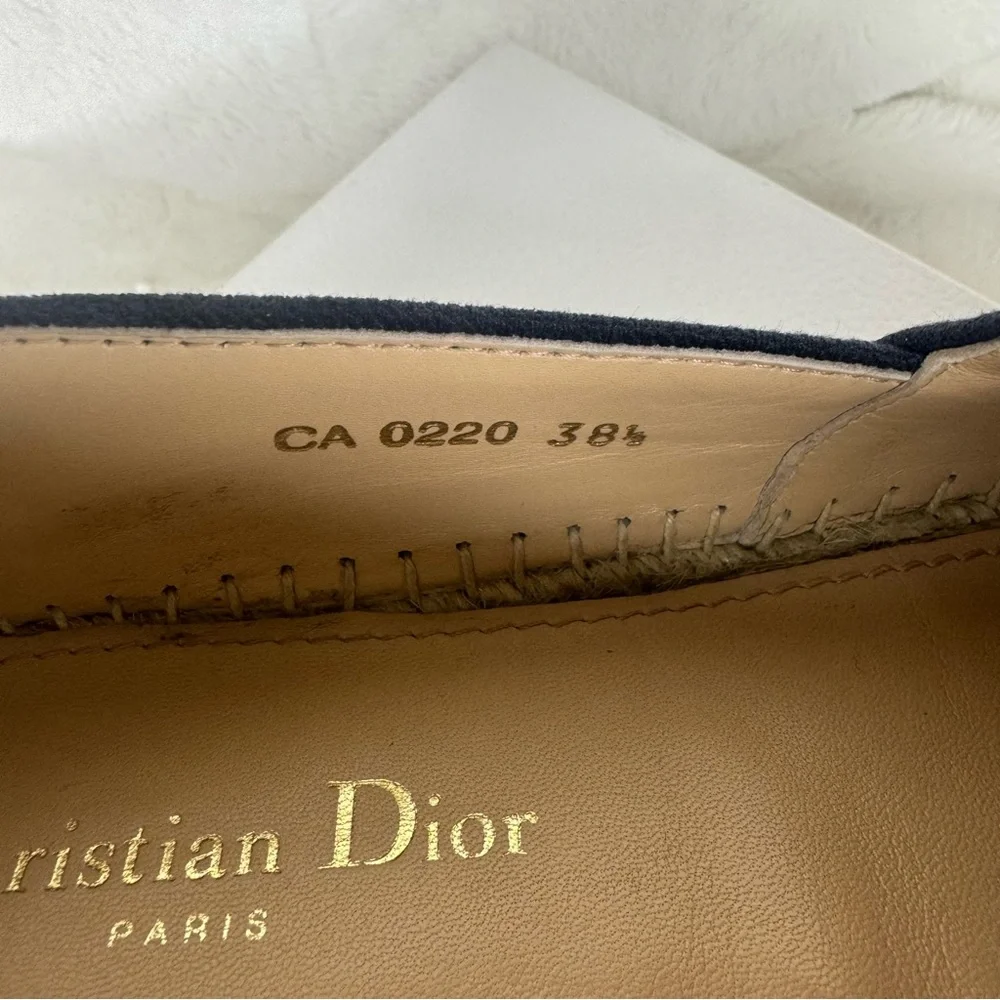 Dior Granville Tie Dye Denim Blue White Logo Embroidered Espadrille